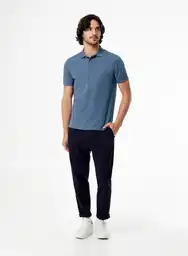 Gef Camiseta Polo Azul Jaspe Talla S