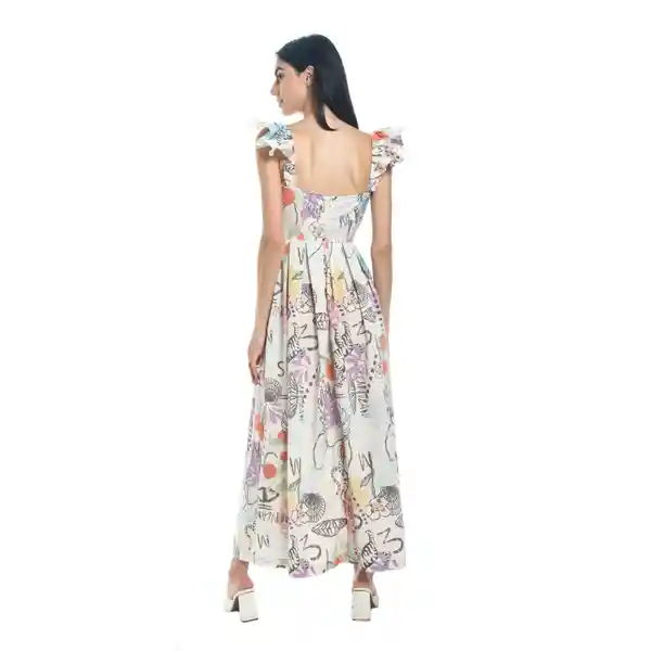 Vestido Floral Manga Corta Talla M