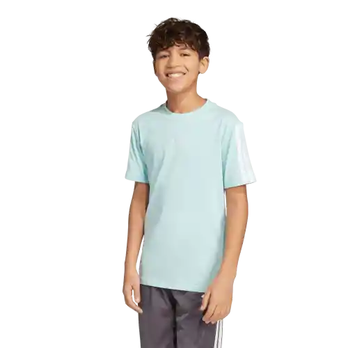 Adidas Camiseta Manga Corta 3S Tee 160 de Niño Azul Talla L