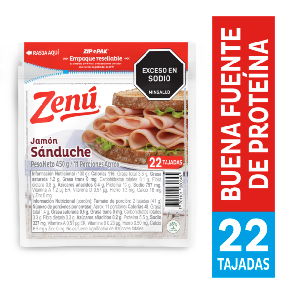 Jamon Cerdo Zenu Sanduche X450G