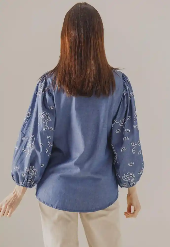 Blusa Manga 3/4 de Azul Talla XXL