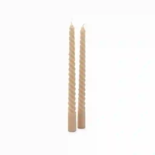 Set Velas Decorativas Espiral Beige 25 cm Ambiente Gourmet