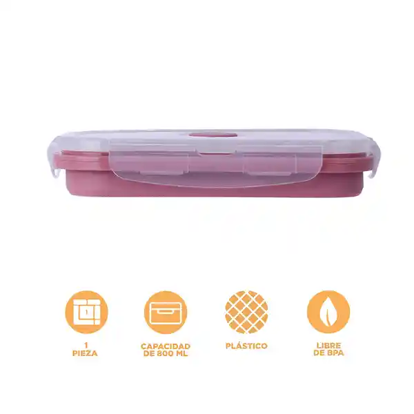 Contenedor  Alimento Plegable Silicona Rojo 800 mL Miniso