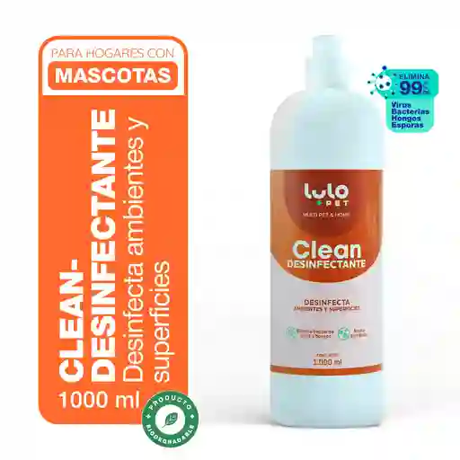 LuloPet Clean Desinfectante Espacios con Mascotas - 1Lt