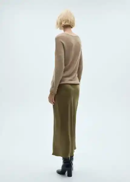 Falda Mia2 Verde Talla S Mujer Mango