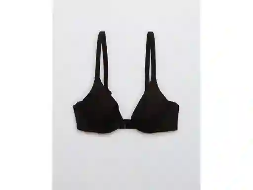 American Eagle Top Bikini Ribbed Shine Underwire Plunge Real 36C