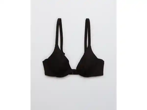American Eagle Top Bikini Ribbed Shine Underwire Plunge Real 36C