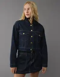 Chaqueta Mujer Azul Talla SMALL 3641451 American Eagle