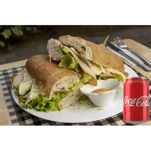 Sándwich Gourmet Jamón de Pavo +CocaCola Org 330ml