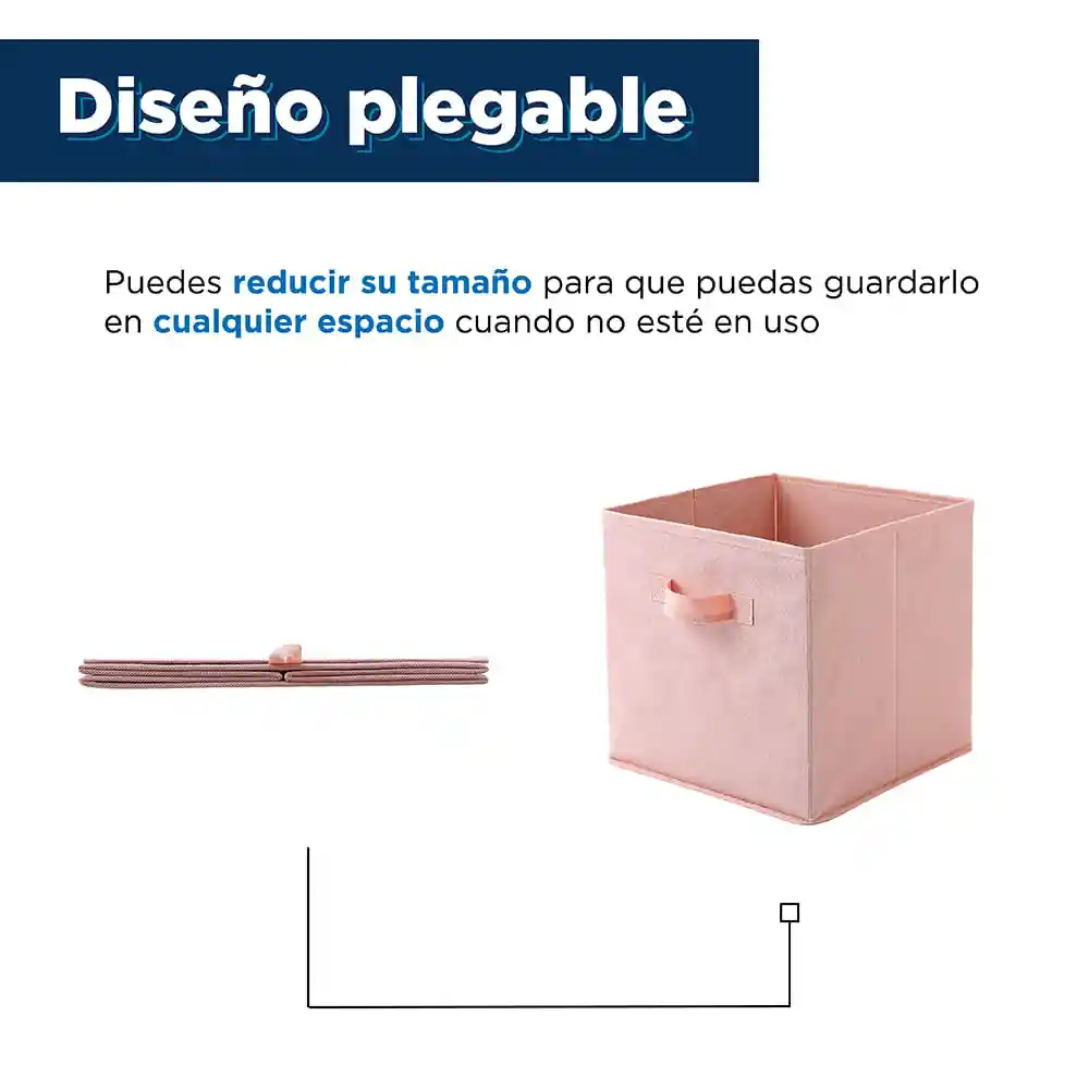 Miniso Cubo de Almacenamiento de Tela no Tejida Rosa