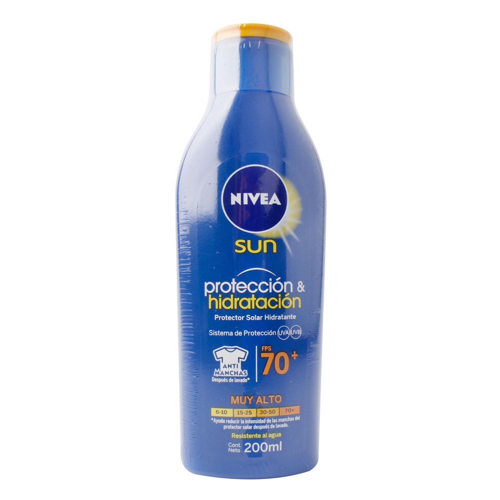 Nivea Bloqueador Solar FPS 70 Sun Protección e Hidratación 200 ml