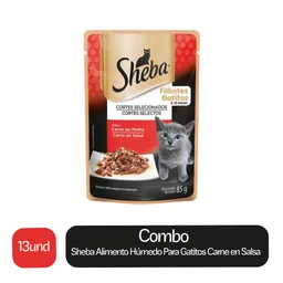 13 x Sheba Alimento Humedo Para Gatitos Carne en Salsa