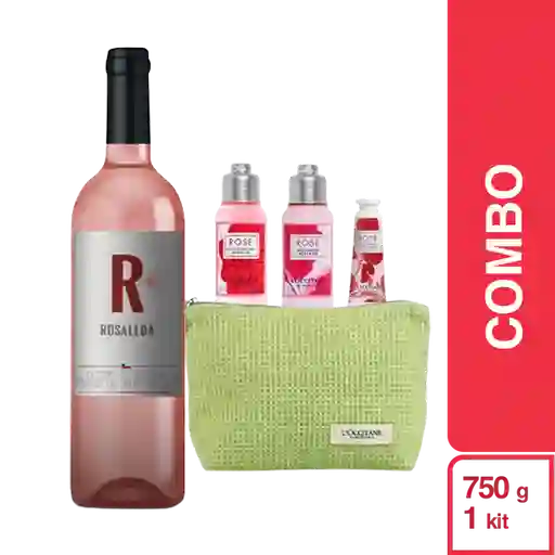 Combo Roselada Vino Rosado Cabernet + Kit Rosa Para Mamá