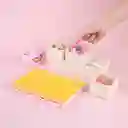 Organizador Plástico Apilable Escritorio Macaron Blanco Miniso