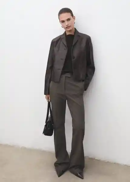 Pantalón Emma Gris Talla 38 Mujer Mango