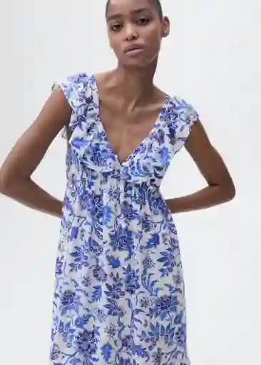 Vestido Ramona Azul Talla S Mujer Mango