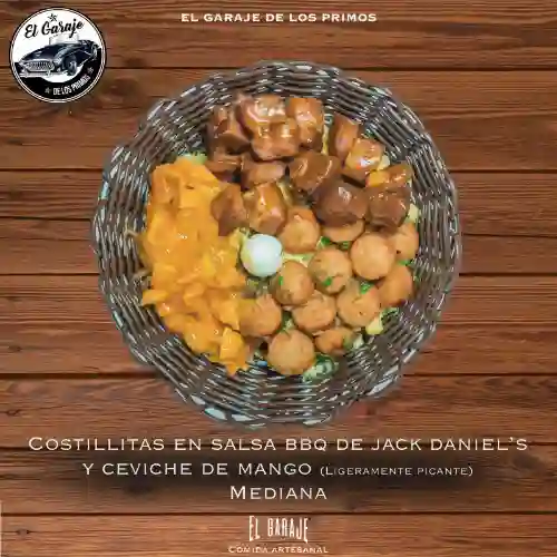 Salchi Med + Costillitas, Ceviche Mango