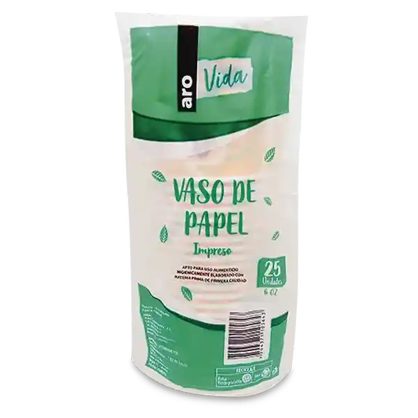 Aro Vaso de Papel Vida Impreso 6 oz