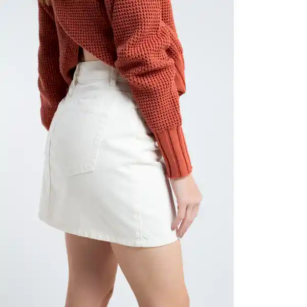  Falda Mora Mujer Crudo Marfil Claro Talla 8 Naf-Naf 