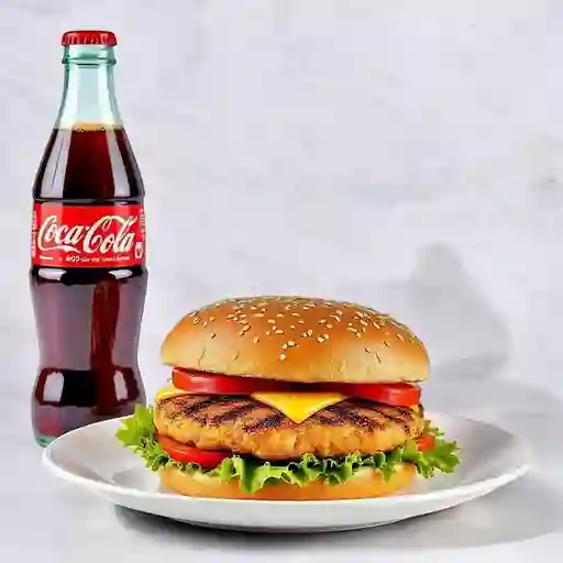 Hamburguesa de Pollo + Gaseosa Coca Cola 400 ml 