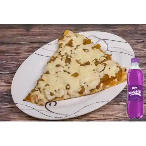 Combo Porción Pizza Hawaiana + Postobon Uva 400 ml