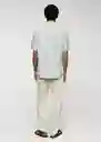Camisa Samui-H Verde Talla M Hombre Mango