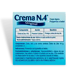 Crema No. 4 Crema Antipañalitis Original Capa Ligera