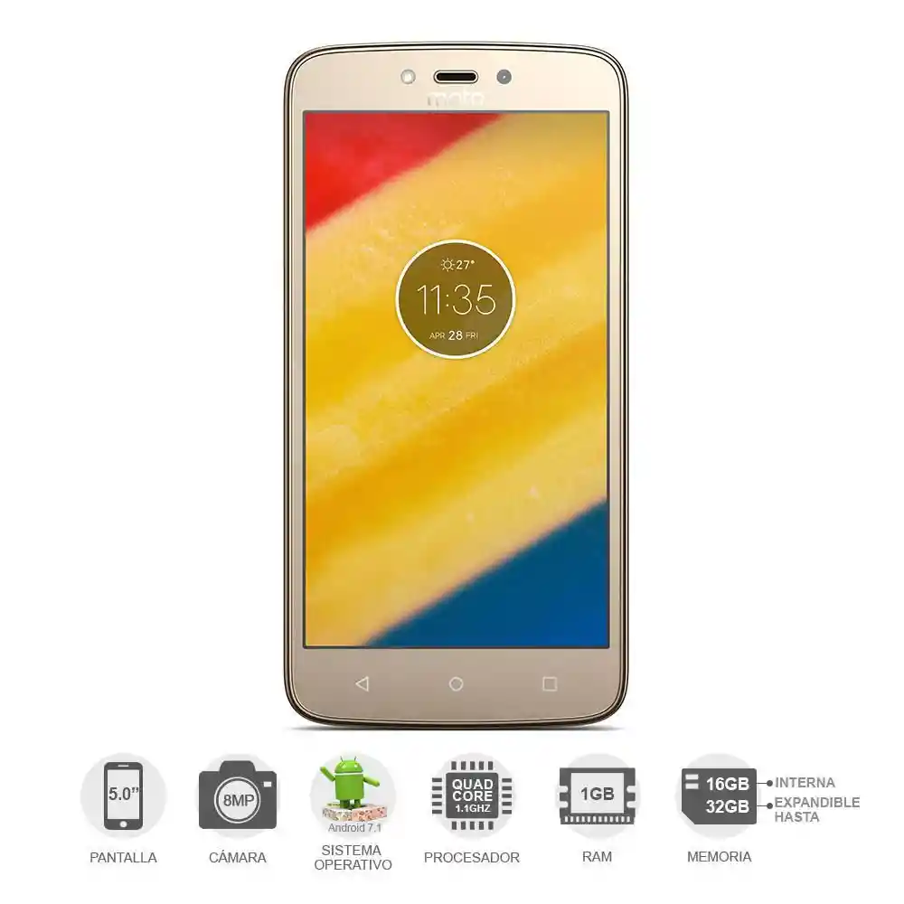 Motorola Celular C Plus 16Gb Dorado