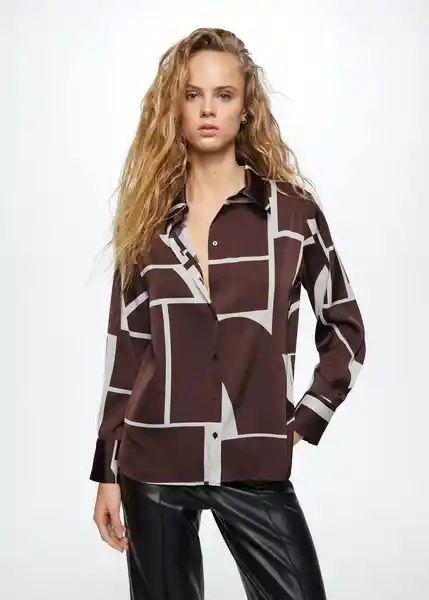 Camisa Ivanka Marrón Talla 24 Mujer Mango