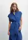 Vestido Guinda Azul Talla 26 Mujer Mango