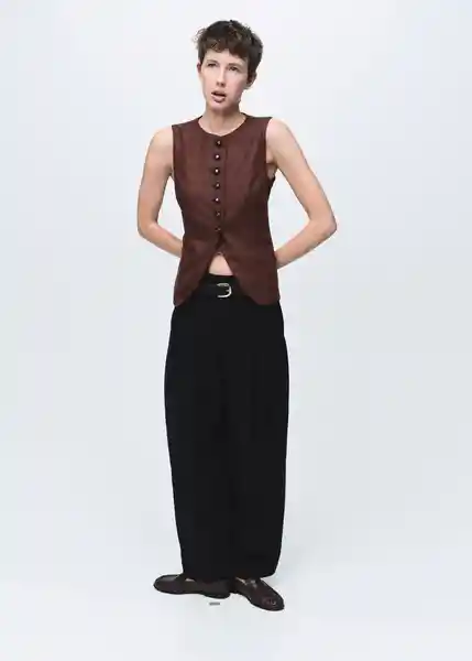 Chaleco Greta Tabaco Talla M Mujer Mango