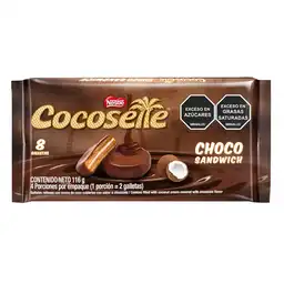 Galletas COCOSETTE Choco Sándwich rellenas con crema de coco x 116g