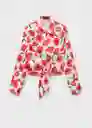 Camisa Pola Off White Talla M Mujer Mango