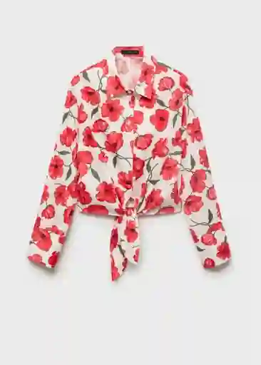 Camisa Pola Off White Talla M Mujer Mango