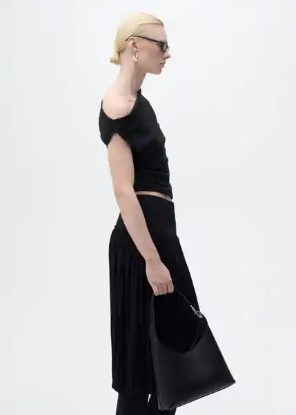 Top Juli Negro Talla S Mujer Mango