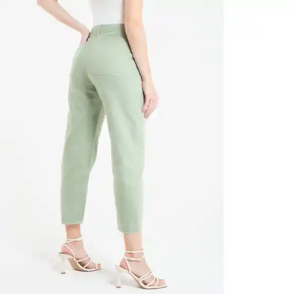  Pantalon Canela Mujer Verde Escarchado Claro Talla 6 Naf-Naf 