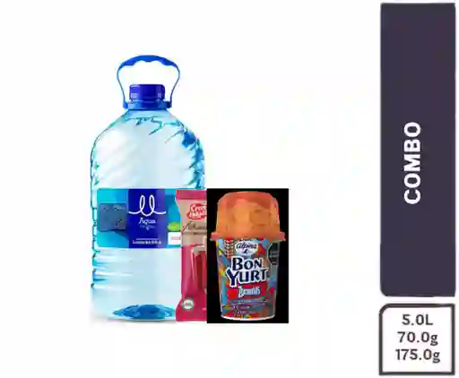 Combo Agua Sin Gas + Bonyurt + Helado Artesanal Dulce de Moras