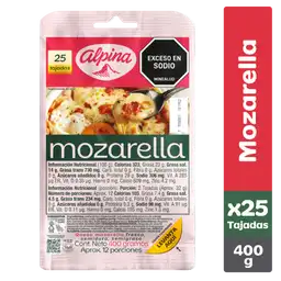 Queso Mozarella Alpina 25 Tajadas 400 g