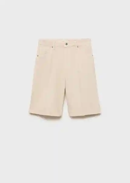 Bermuda Sofia Blanco Talla 38 Mujer Mango