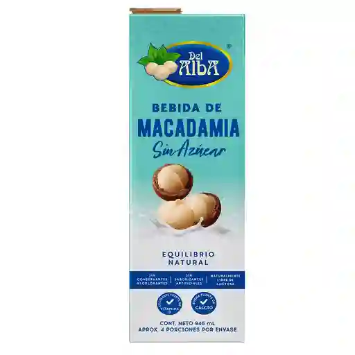 Bebida Macadamia Sin Azucar Del Alba 946 Ml