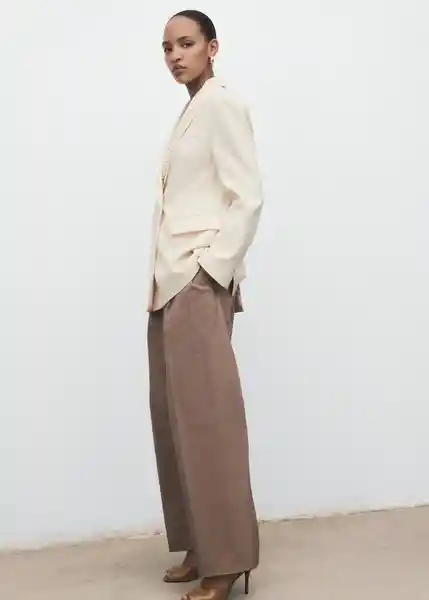 Blazer Americana Iguana Vainilla Talla S Mujer Mango