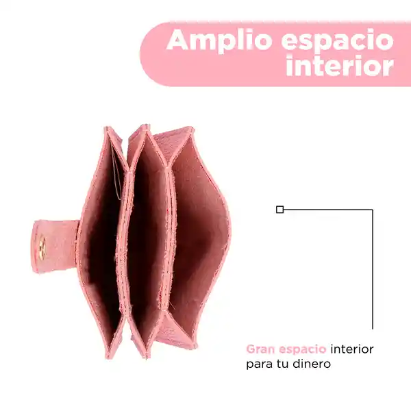 Tarjetero de Moda Con Letras Doradas Rosa Miniso