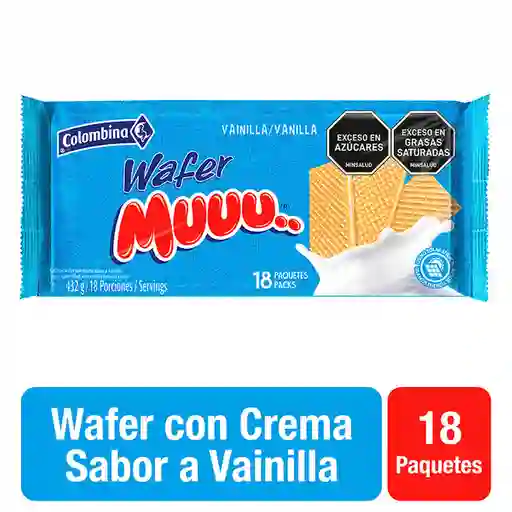 Muuu Galletas Wafer con Crema Sabor Vainilla