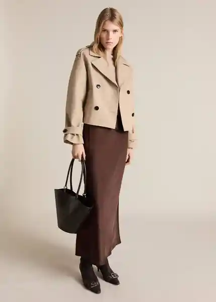Chaqueta Habana Camel Talla L Mujer Mango