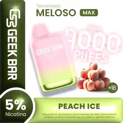 Geek Bar Vape Meloso Max Peach Ice 9000 Puffs 5% Nicotina