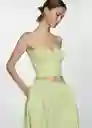 Falda Creta Verde Pastel Talla XS Mujer Mango