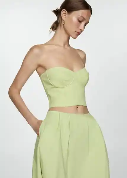 Falda Creta Verde Pastel Talla XS Mujer Mango