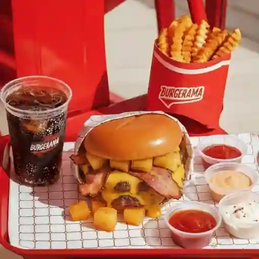Combo hamburguesa doble con piña+tocino