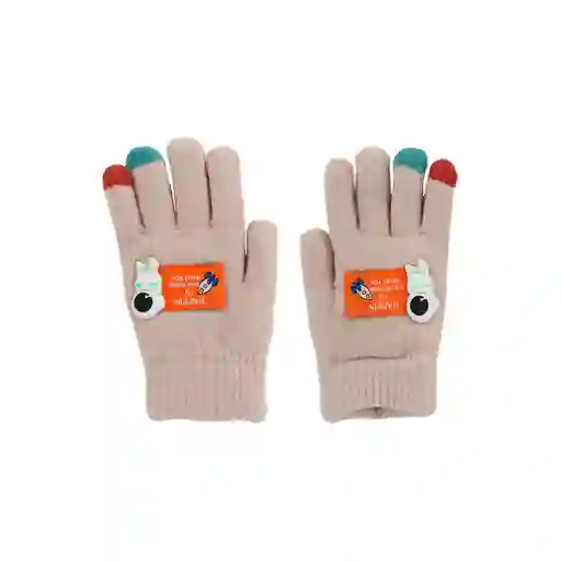 Guantes de Invierno Infantiles Astronauta Beige Miniso