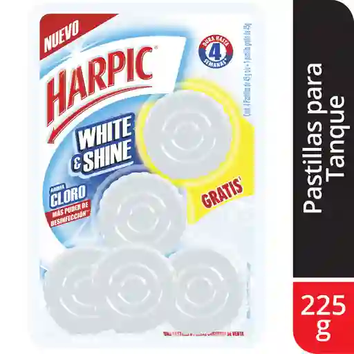 Harpic Desinfectante para Inodoros Pastillas White & Shine